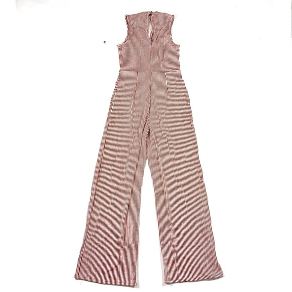 New ModCloth For the Bliss of It Jumpsuit Orange Stripes - Picture 3 of 9